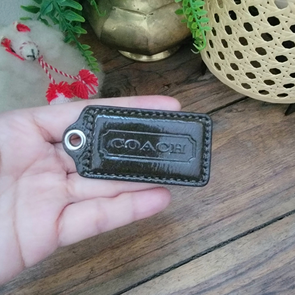 Coach Brown Hang Tag Pendant Bag Charm